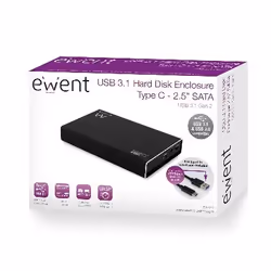 Ewent EW7070 Boîtier de disques de stockage Boîtier disque dur/SSD Noir 2.5"