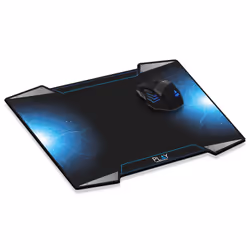 Ewent PL3340 tapis de souris Tapis de souris de jeu Noir, Bleu, Argent