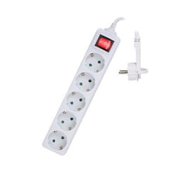 Ewent EW3955 multiprise 1,5 m 5 sortie(s) CA Intérieure Blanc