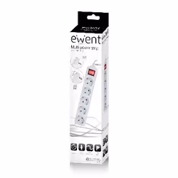 Ewent EW3955 multiprise 1,5 m 5 sortie(s) CA Intérieure Blanc