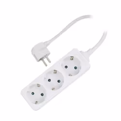 Ewent EW3958, 1,5 m, Intérieure, Type F, Type F (CEE 7/4), Blanc, 3 sortie(s) CA