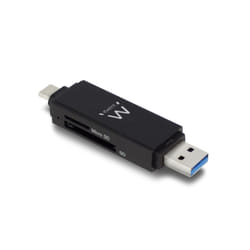 Ewent EW1075 lecteur de carte mémoire USB 3.2 Gen 1 (3.1 Gen 1) Type-A/Type-C Noir