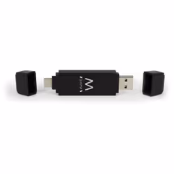 Ewent EW1075 lecteur de carte mémoire USB 3.2 Gen 1 (3.1 Gen 1) Type-A/Type-C Noir