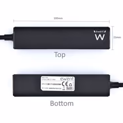 Ewent EW1136 hub & concentrateur USB 3.2 Gen 1 (3.1 Gen 1) Type-A 480 Mbit/s Noir - Vue supplémentaire 5