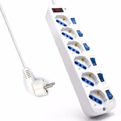 Ewent EW3932-3M, 6 sortie(s) CA, Type F, 3500 W, Blanc, 3 m