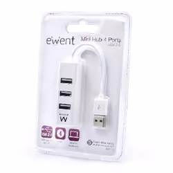 Ewent EW1122 hub & concentrateur USB 2.0 Blanc