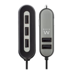 Ewent EW1355 chargeur d'appareils mobiles Universel Noir, Gris Allume-cigare Auto
