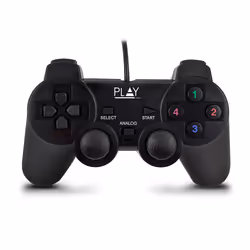 Ewent Play, Manette de jeu, PC, Touche de sélection, Bouton Démarrer, Analogique/Numérique, Avec fil, USB 2.0