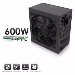 Ewent EW3908 unité d'alimentation d'énergie 600 W 20+4 pin ATX ATX Noir - Vue supplémentaire 2
