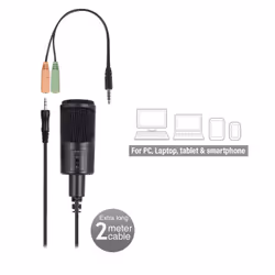 Ewent EW3552 microphone Noir Microphone de PC