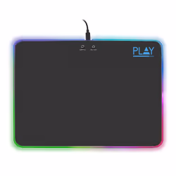 Ewent PL3341, Noir, Monochromatique, Acrylique, Caoutchouc, Alimenté par port USB, Base antidérapante, Tapis de souris de jeu