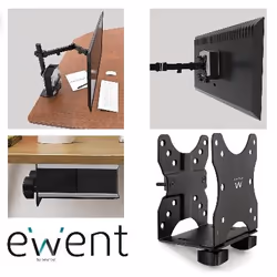 Ewent EW1517 support et équerre de station de travail/PC tout en un 5 kg Noir