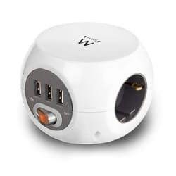Ewent EW3939 multiprise 1,5 m 3 sortie(s) CA Intérieure Blanc