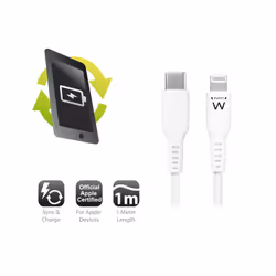 Ewent EW9915 câble Lightning 1 m Blanc