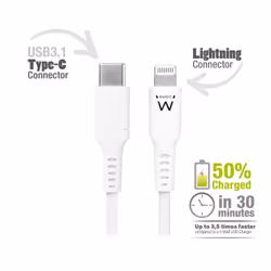 Ewent EW9915 câble Lightning 1 m Blanc