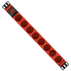 WP WPN-PDU-G01-08/R, Basique, 1U, horizontale/verticale, Aluminium, Rouge, 8 sortie(s) CA
