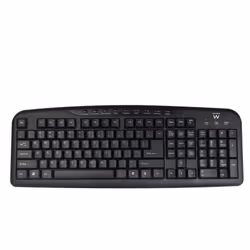 Ewent EW3195, Taille réelle (100 %), USB, QWERTZ, Noir