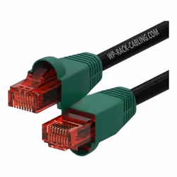 WP WPC-PAT-6U100BL-O, 10 m, Cat6, U/UTP (UTP), RJ-45, RJ-45, Noir, Vert, Rouge