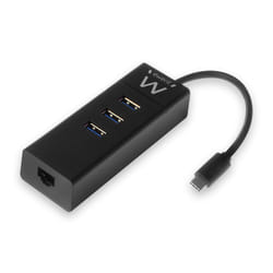 Ewent EW1141 station d'accueil USB 3.2 Gen 1 (3.1 Gen 1) Type-C Noir