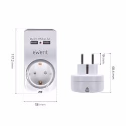 Ewent EW1225 chargeur d'appareils mobiles Universel Blanc Secteur Intérieure