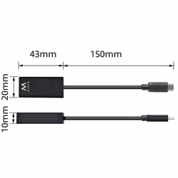 Ewent EW9823 câble vidéo et adaptateur 0,15 m USB Type-C HDMI Type A (Standard) Noir