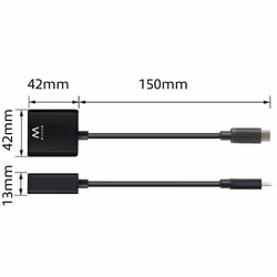 Ewent EW9825 câble vidéo et adaptateur 0,15 m USB Type-C DisplayPort Noir