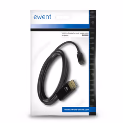 Ewent EW9826 câble vidéo et adaptateur 2 m USB Type-C DisplayPort Noir