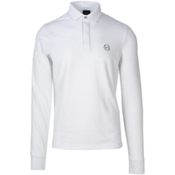Polo homme Armani Exchange blanc à manches longues - 96% coton - 4% élasthanne