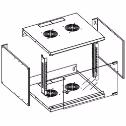 Techly I-CASE EL-1006G45 étagère 6U Rack monté sur le mur Gris - Vue supplémentaire 6