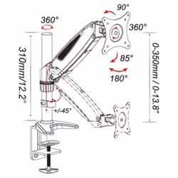 Techly ICA-LCD 111-BK support d'écran plat pour bureau 27" Noir