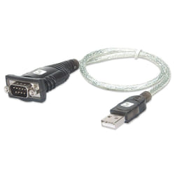Techly IDATA USB-SER-2T câble Série Transparent 0,45 m USB Type-A DB-9
