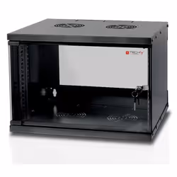 Techly I-CASE EL-1006B32, Rack monté sur le mur, 6U, 50 kg, Verrouillage des touches, 11,7 kg, Noir