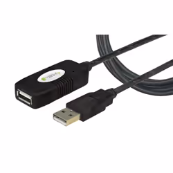 Techly IUSB-REP10TY, 10 m, USB A, USB A, USB 2.0, Mâle/Femelle, Noir