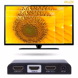Techly IDATA HDMI2-4K2 répartiteur vidéo HDMI 2x HDMI - Vue supplémentaire 7