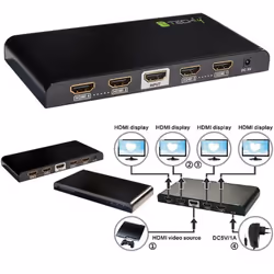 Techly IDATA HDMI2-4K4 répartiteur vidéo HDMI 4x HDMI - Vue supplémentaire 4