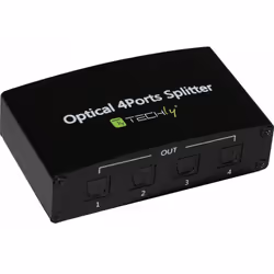 Techly IDATA TOS-SP4, Noir, Toslink, Toslink, Femelle, Femelle, Boîte