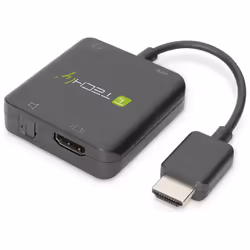 Techly IDATA HDMI-VGA8, Mâle, Femelle, 2160p, 300 MHz, Noir, CE, FCC