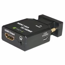 Techly IDATA VGA-HDMINI, Noir, CE, FCC, 1920 x 1200 pixels, 480p, 960p, 1080p, VGA (D-Sub), HDMI