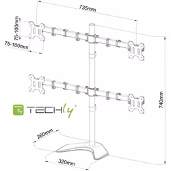 Techly ICA-LCD 2540 support d'écran plat pour bureau 27" Noir