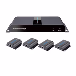 Techly IDATA EX-HL41TY extension audio/video Émetteur et récepteur AV Noir