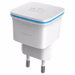 Techly I-WL-REPEATER7 prolongateur réseau Répéteur réseau Blanc 10, 100 Mbit/s