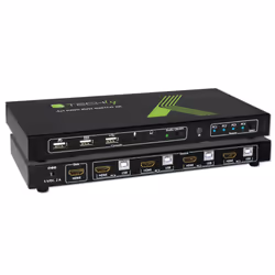 Techly 4x1 USB HDMI KVM Switch 4Kx2K IDATA KVM-HDMI4U, 3840 x 2160 pixels, Noir