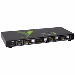 Techly 4x1 USB HDMI KVM Switch 4Kx2K IDATA KVM-HDMI4U commutateur écran, clavier et souris Noir