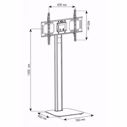 Techly ICA-TR11 support pour téléviseur 70" Noir, Argent