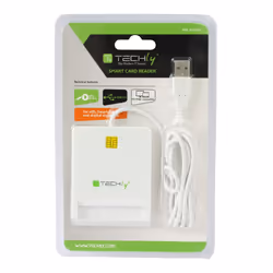 Techly Compact Smart Card Reader/Writer USB2.0 White I-CARD CAM-USB2TY lecteur de cartes à puce Intérieure USB Blanc