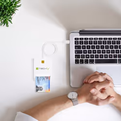 Techly Compact Smart Card Reader/Writer USB2.0 White I-CARD CAM-USB2TY lecteur de cartes à puce Intérieure USB Blanc - Vue supplémentaire 5