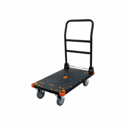 Chariot pliable C48P Caractéristiques principales : • Plateforme de chargement en polypropylène (PP) renforcé, revêtement ant ...