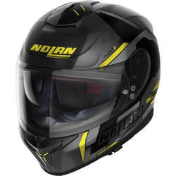 Nolan N80-8 Wanted N-Com Casque, noir-gris-jaune, taille XS pour Hommes