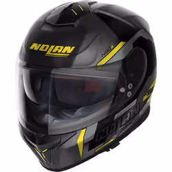 Nolan N80-8 Wanted N-Com Casque, noir-gris-jaune, taille S pour Hommes