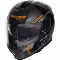 Nolan N80-8 Wanted N-Com Casque, noir-gris-orange, taille S pour Hommes
